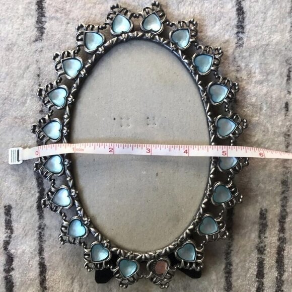 Victorian Silver Heart Photo Frame Ornate Filigree Detail Oval - Picture 6 of 6